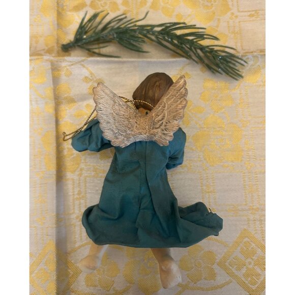 Set Of 2 Vintage Angel Christmas Ornaments Harps Renaissance Style Italy Paper M - Picture 4 of 7